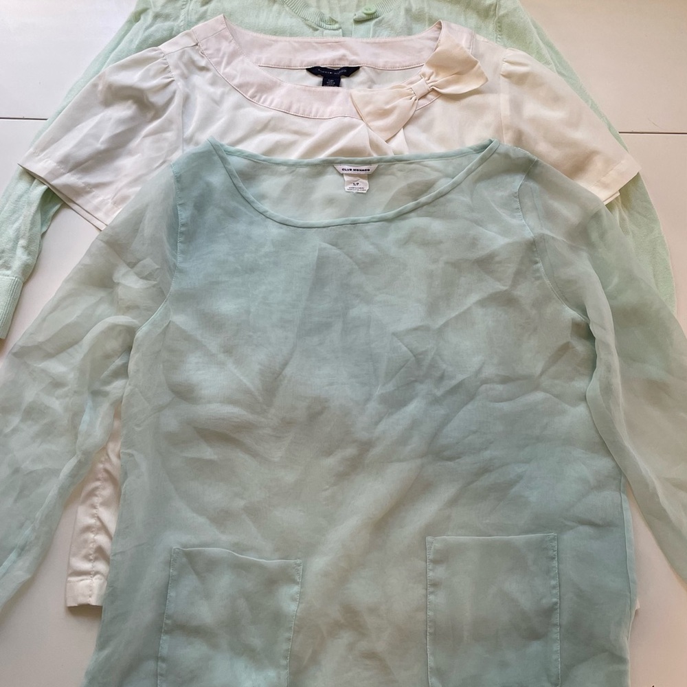 Mint and White Summery Blouses